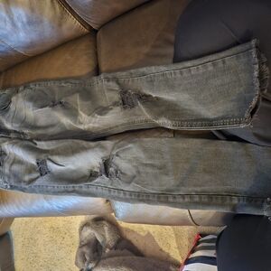 Womens Distressed Black Jeans